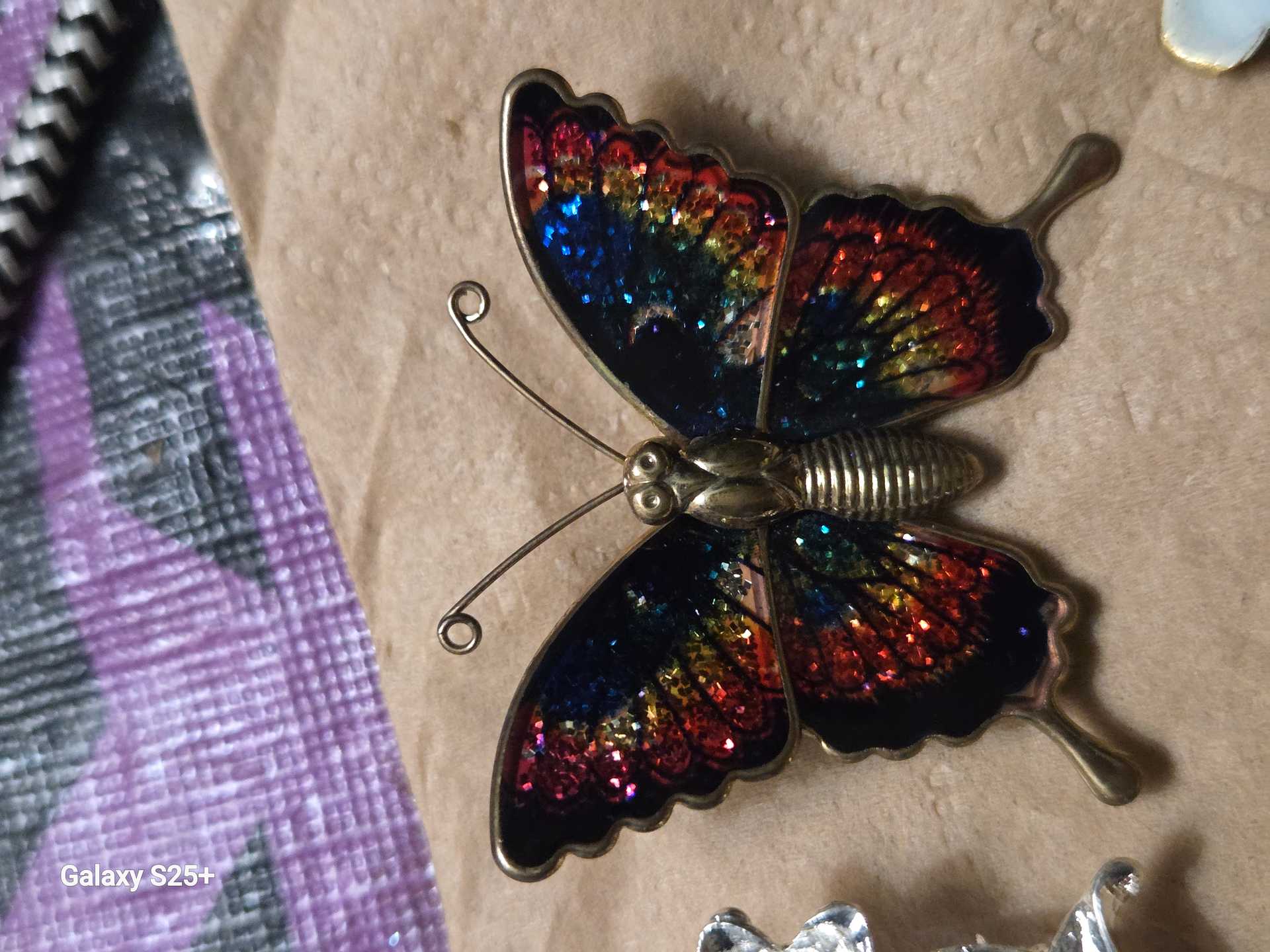 Colorful Butterfly Vintage Brooch