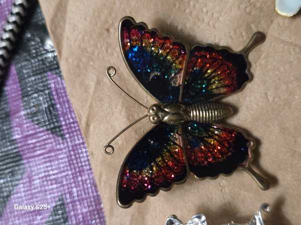 Colorful Butterfly Vintage Brooch