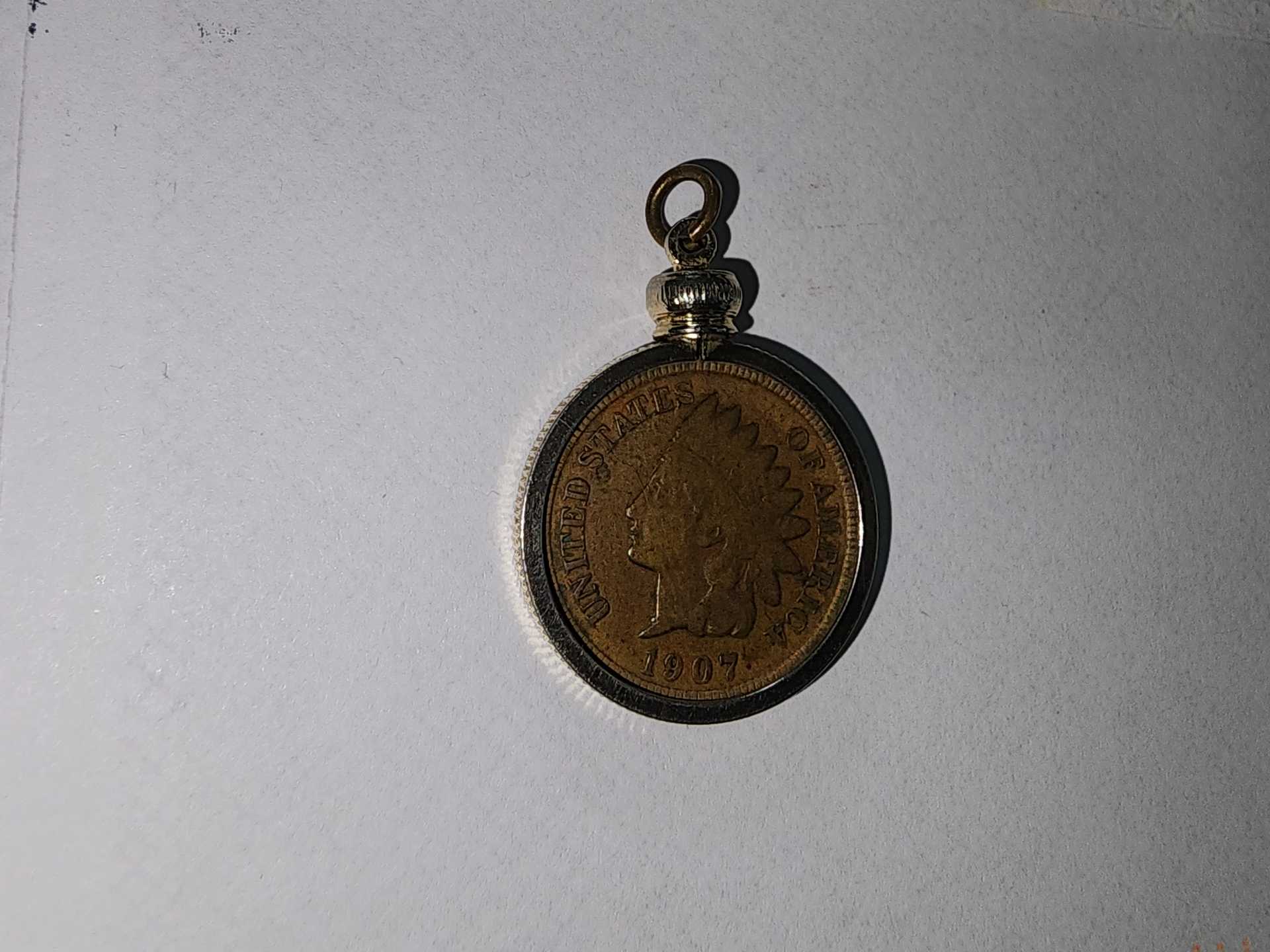 GOOD CONDITION 1907 Indianhead Copper Penny Authentic - Image 3