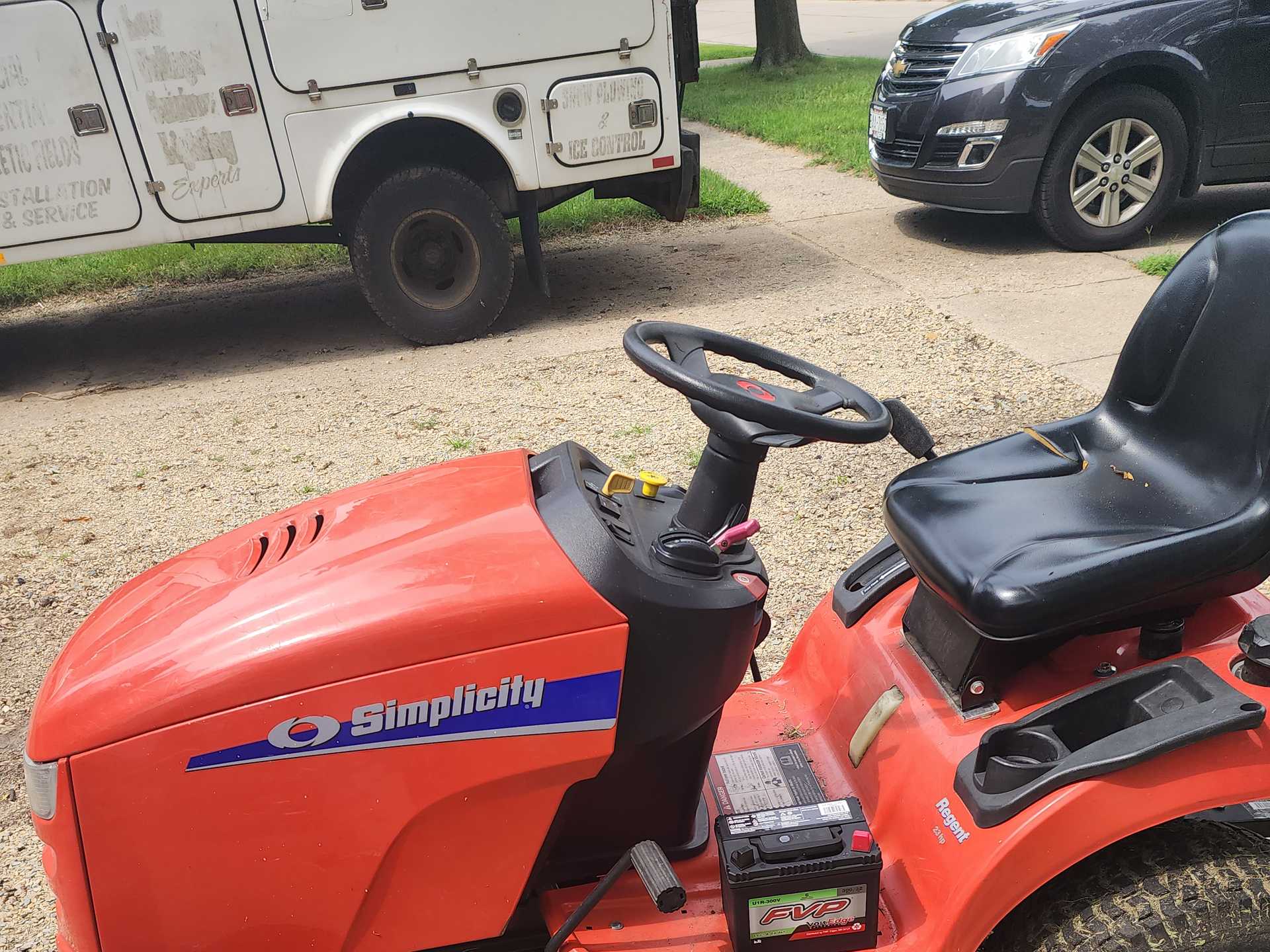 Basic Riding Lawn Mower With Wagon + Plow - Image 3
