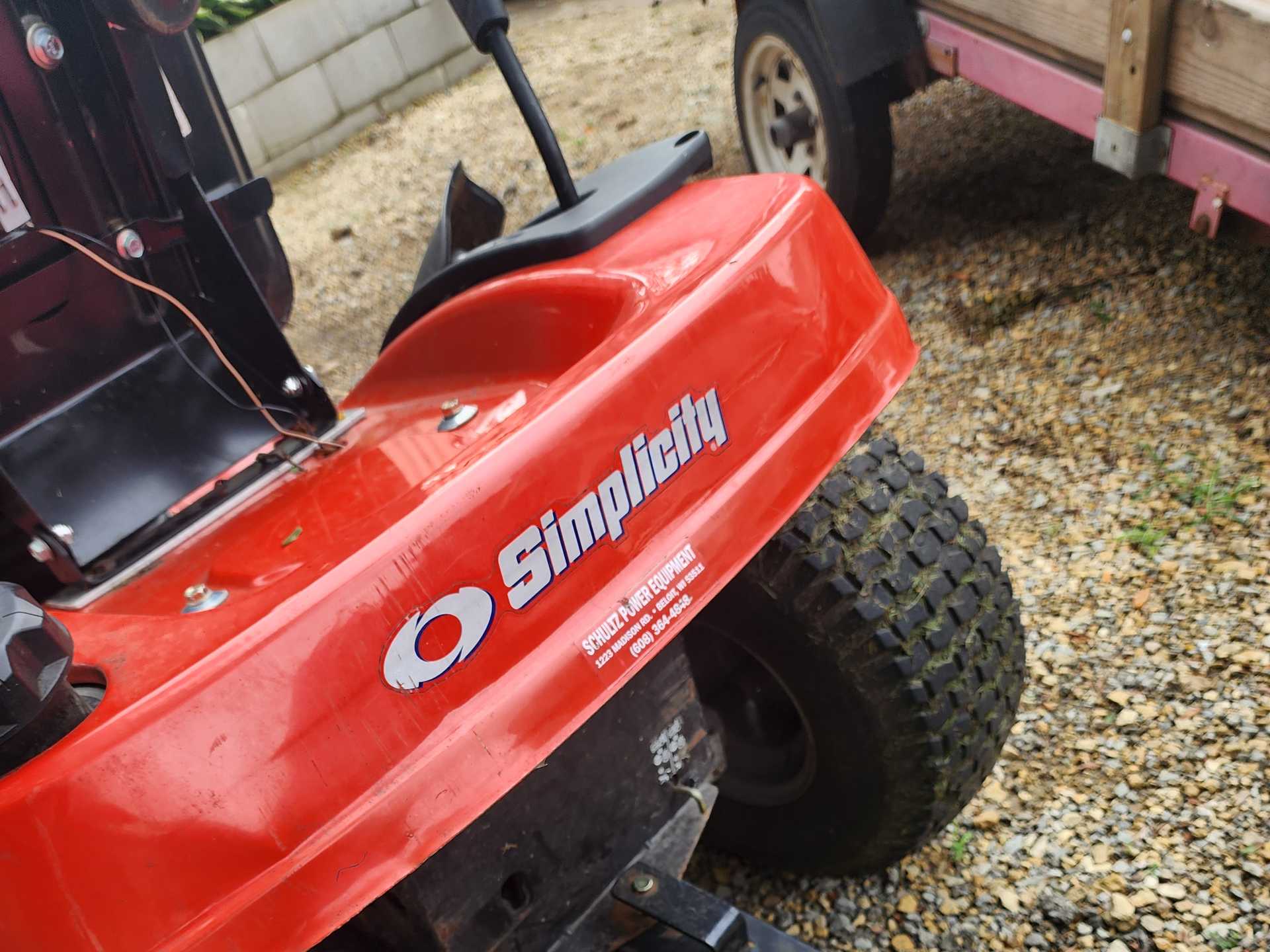 Basic Riding Lawn Mower With Wagon + Plow - Image 12