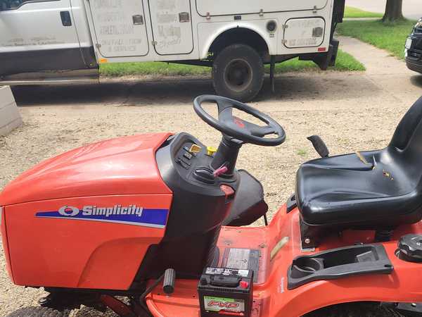 Basic Riding Lawn Mower With Wagon + Plow
